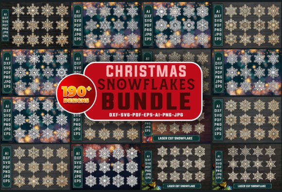 Download Christmas Ornaments Snowflake Bundles 02 - Premium Bundle